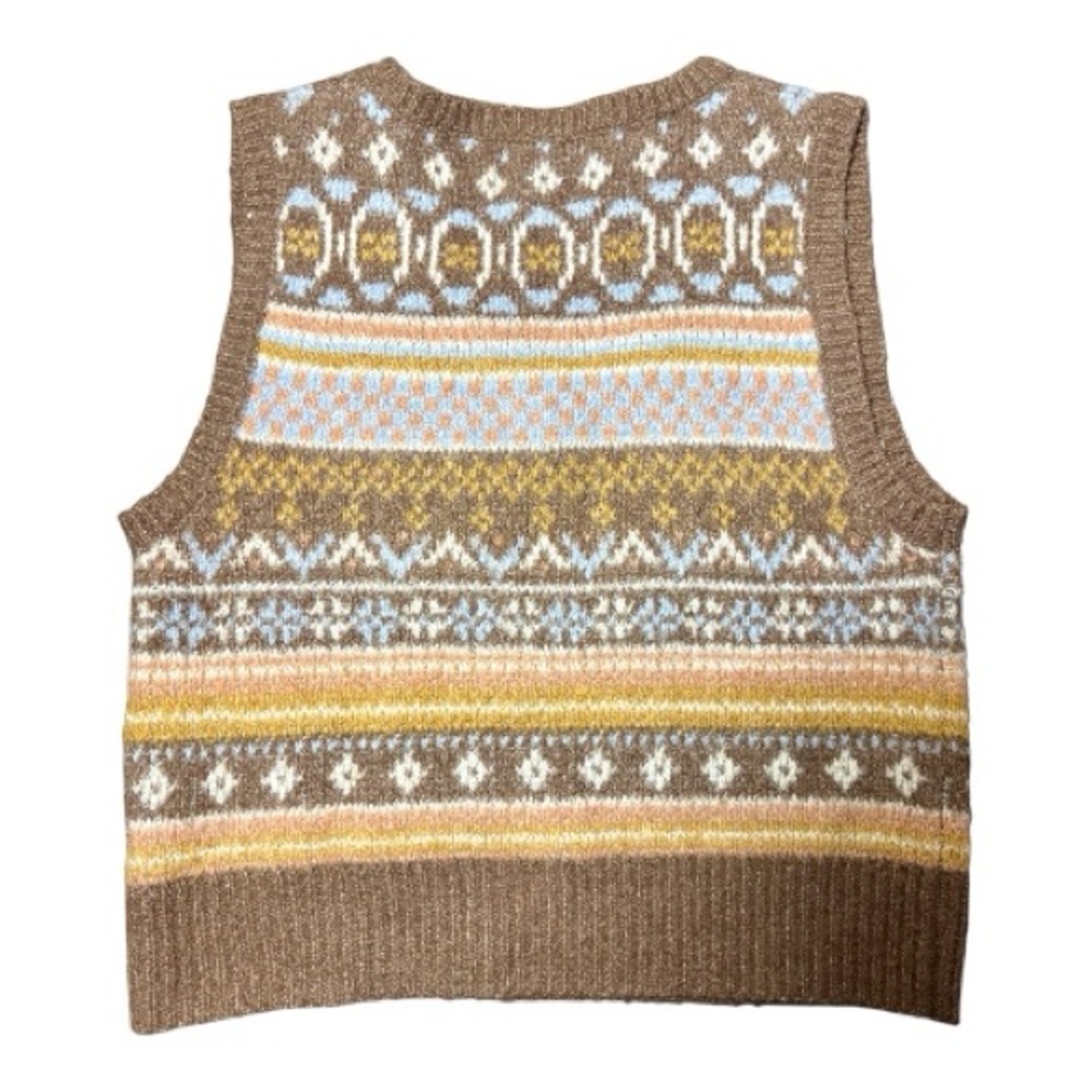 PINK ROSE Brown Patterned Knit Vest - Picture 3 of 9